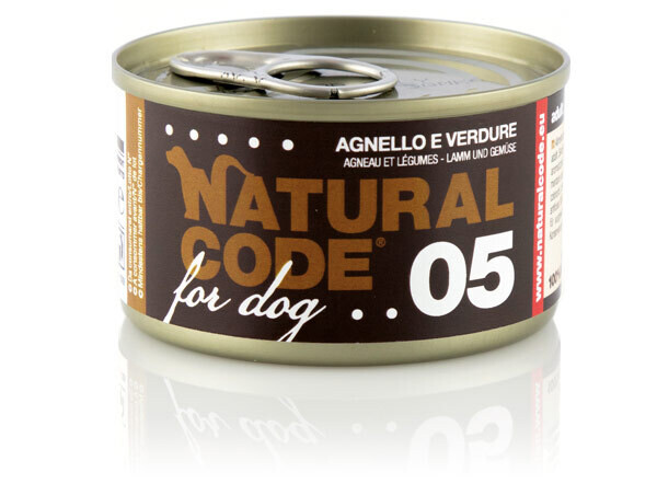 NATURAL CODE CIBO UMIDO CANE NATURALE AGNELLO E VERDURE 90 GR