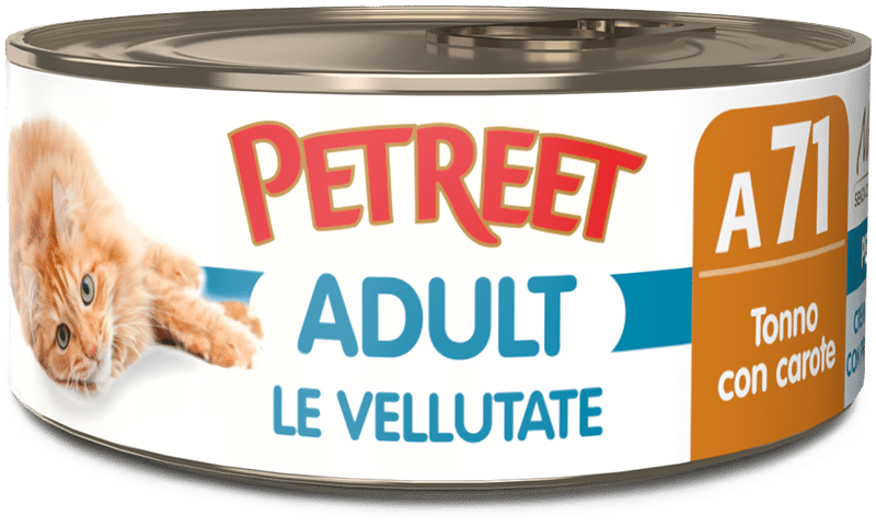 PETREET UMIDO GATTO VELLUTATE TONNO CON CAROTE 70 GR