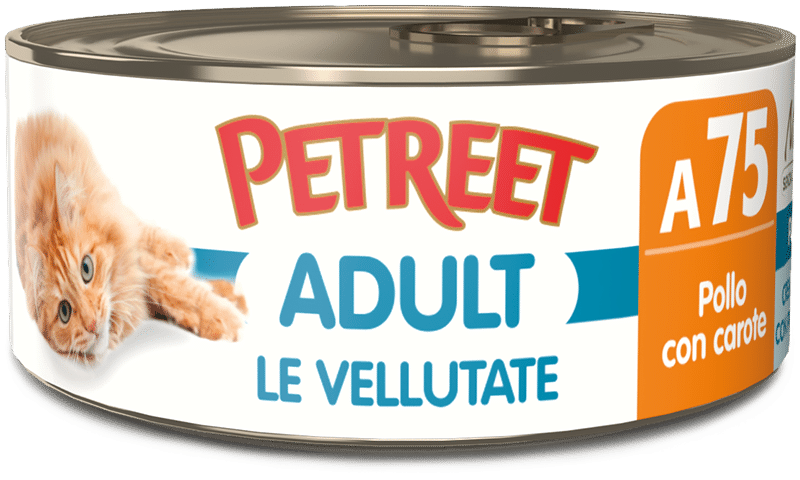 PETREET UMIDO GATTO VELLUTATE POLLO CON CAROTE 70 GR