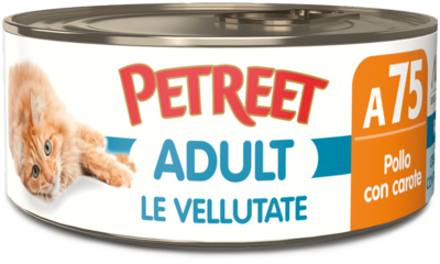 PETREET UMIDO GATTO VELLUTATE POLLO CON CAROTE 70 GR