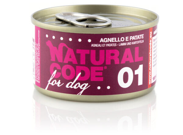 NATURAL CODE CIBO UMIDO CANE NATURALE AGNELLO E PATATE 90 GR