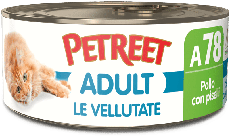 PETREET UMIDO GATTO VELLUTATE POLLO CON PISELLI 70 GR