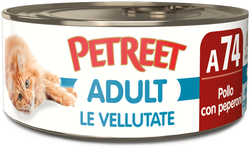 PETREET UMIDO GATTO VELLUTATE POLLO CON PEPERONI 70 GR