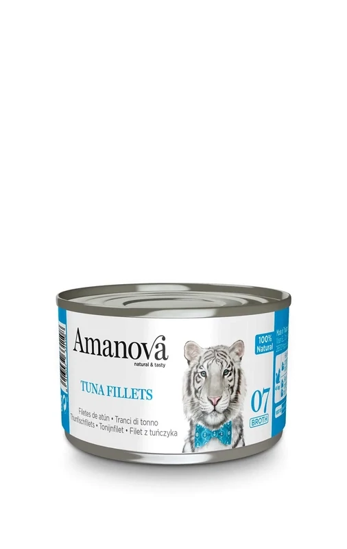 AMANOVA CIBO UMIDO NATURALE GATTO TRANCI DI TONNO IN BRODO 70 GR