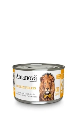 AMANOVA CIBO UMIDO NATURALE GATTO FILETTI DI POLLO IN BRODO  70 GR