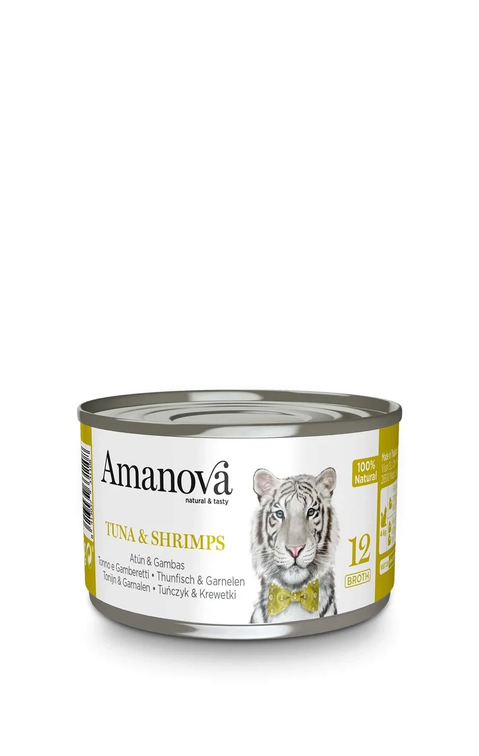 AMANOVA CIBO UMIDO NATURALE GATTO TONNO E GAMBERETTI IN BRODO 70 GR