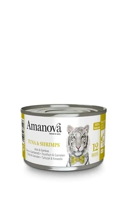 AMANOVA CIBO UMIDO NATURALE GATTO TONNO E GAMBERETTI IN BRODO 70 GR