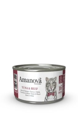 AMANOVA CIBO UMIDO NATURALE GATTO TONNO E VITELLO IN BRODO 70 GR