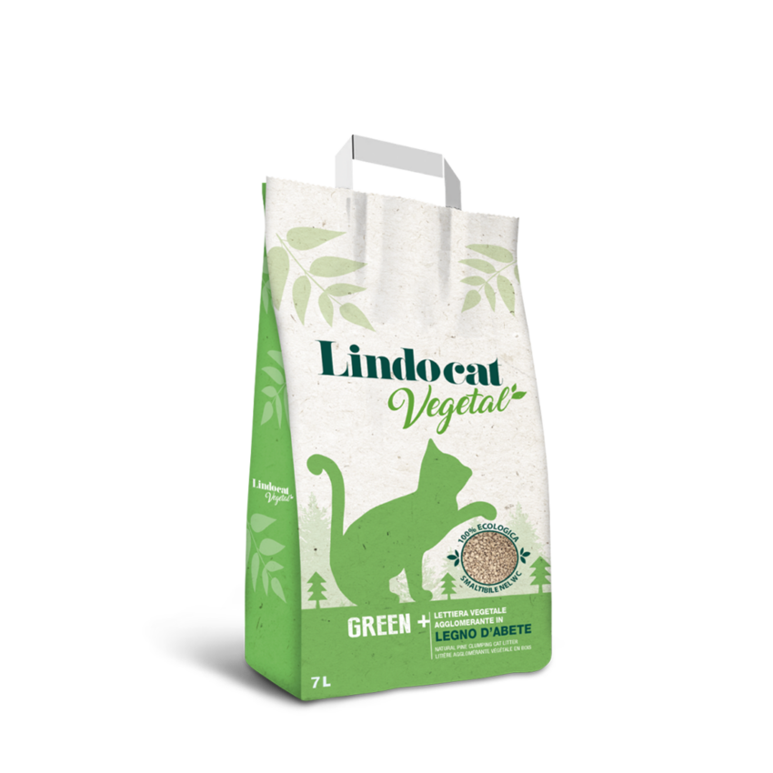LINDOCAT VEGETALE GREEN + LETTIERA AGGLOMERANTE LEGNO ABETE 7 LT