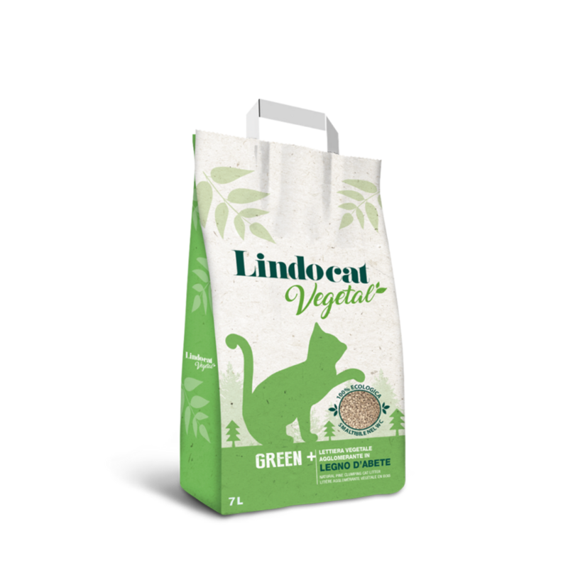 LINDOCAT VEGETALE GREEN + LETTIERA AGGLOMERANTE LEGNO ABETE 7 LT