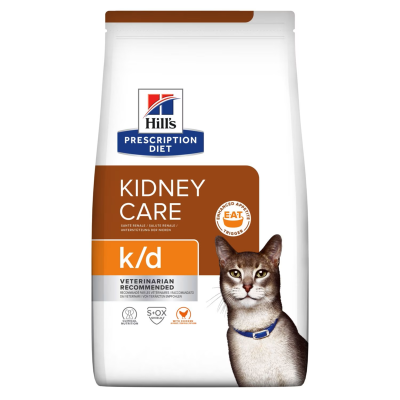 HILL&#39;S PRESCRIPTION DIET CROCCHETTE GATTO K/D KIDNEY CARE RENI 1,5 KG