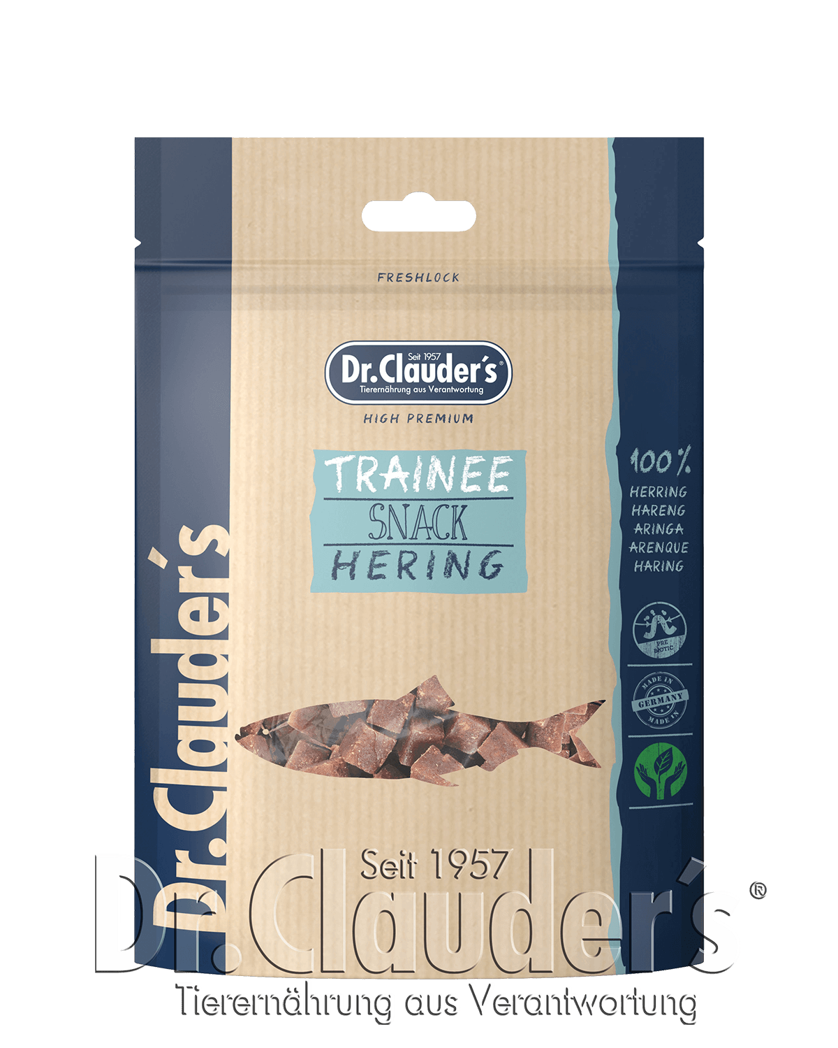 DR. CLAUDER&#39;S TRAINEE SNACK CANE CUBETTI ARINGA 80 GR