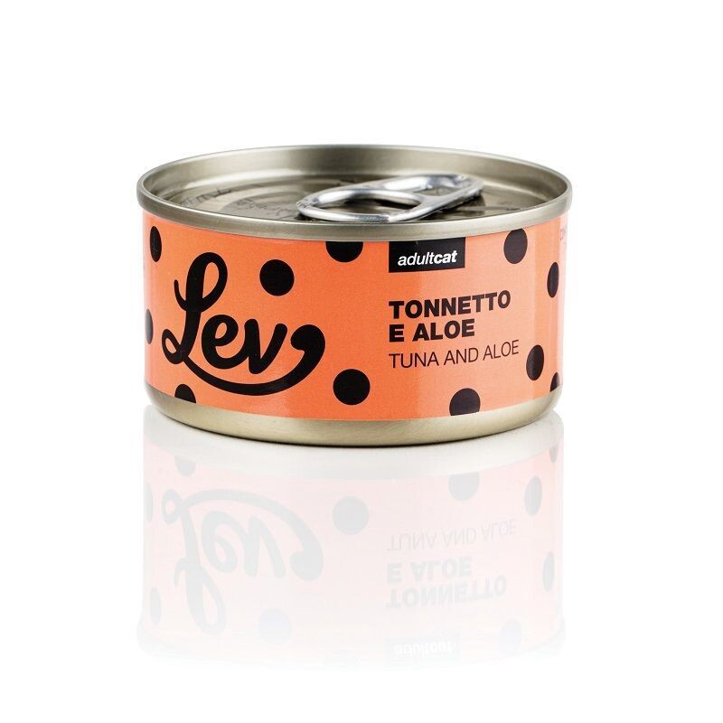 LEV CIBO UMIDO NATURALE GATTO TONNETTO E ALOE LATTINA 70 GR