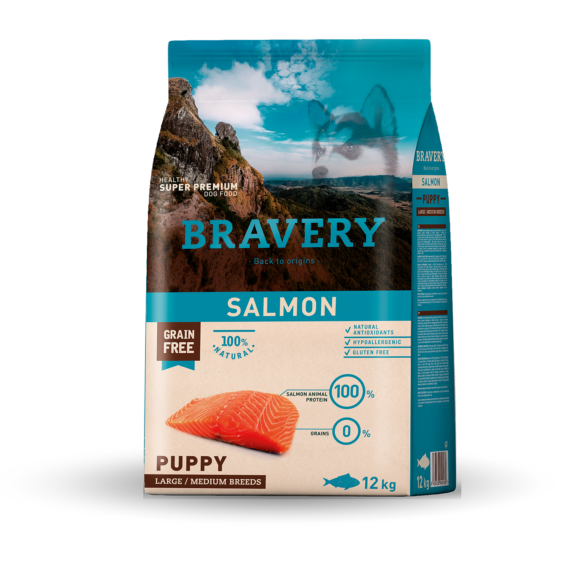 BRAVERY CROCCHETTE CANE PUPPY SALMONE MEDIUM/LARGE 4 KG