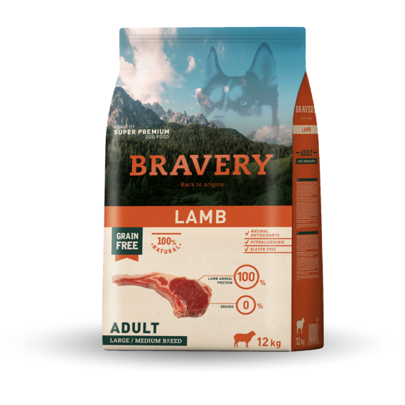 BRAVERY CROCCHETTE CANE ADULTO AGNELLO MEDIUM/LARGE 4 KG