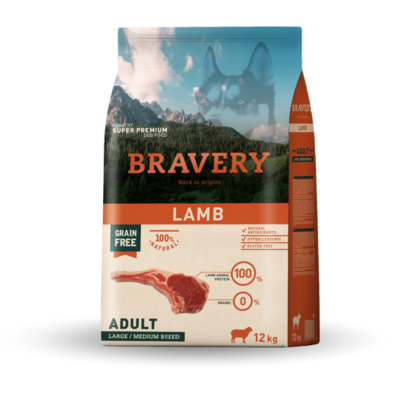 BRAVERY CROCCHETTE CANE ADULTO AGNELLO MEDIUM/LARGE 4 KG