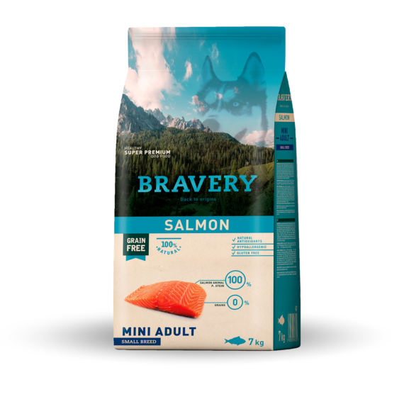 BRAVERY CROCCHETTE CANE ADULTO SALMONE MINI 2 KG