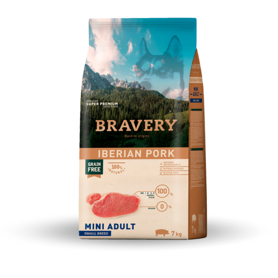 BRAVERY  CROCCHETTE CANE ADULTO MAIALE IBERICO MINI 2 KG