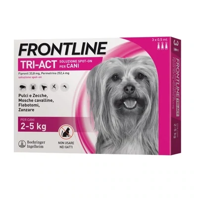 FRONTLINE TRI-ACT ANTIPARASSITARI PER CANE 2-5 KG 3 PIPETTE