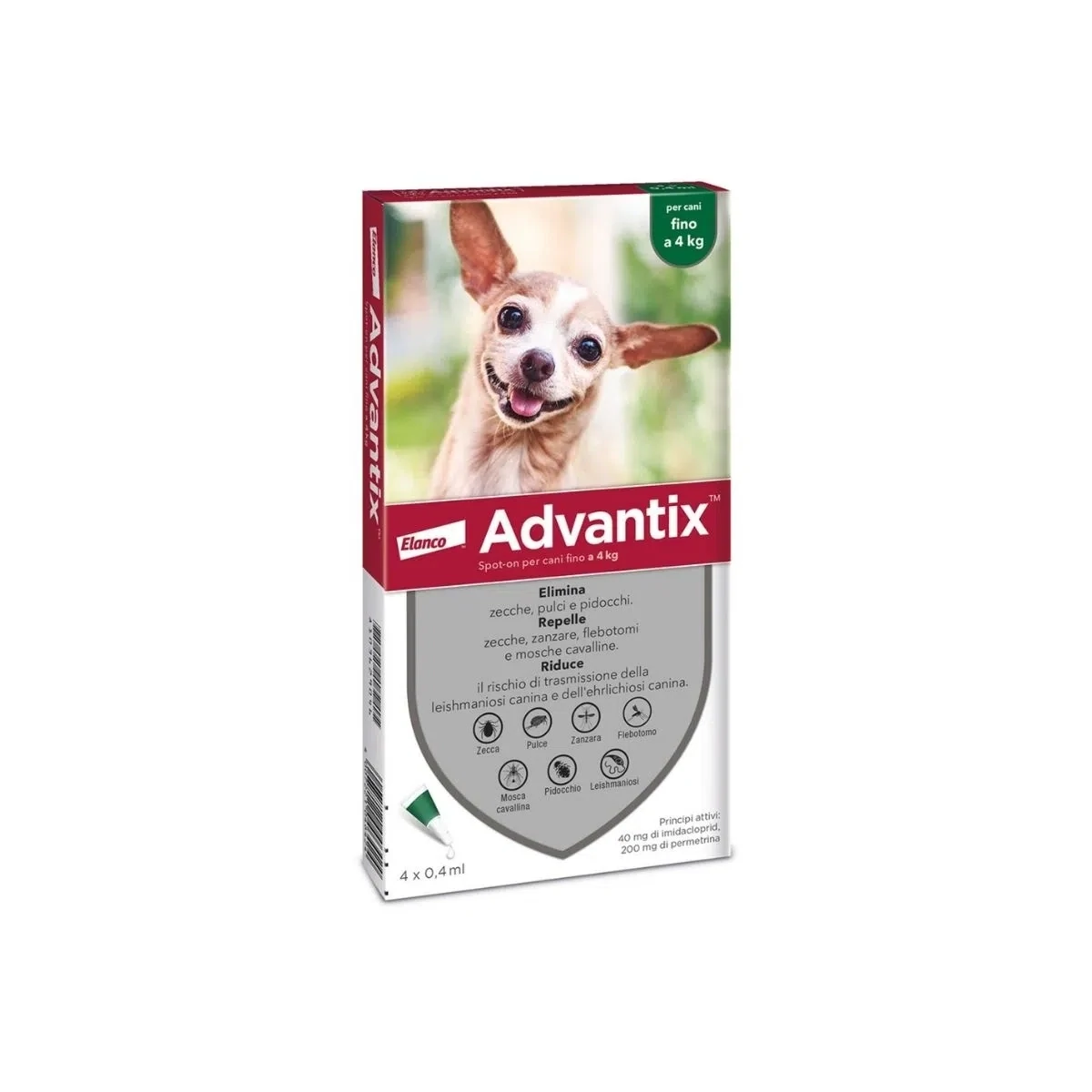 ADVANTIX SPOT ON CANE FINO A 4 KG 4 PIPETTE