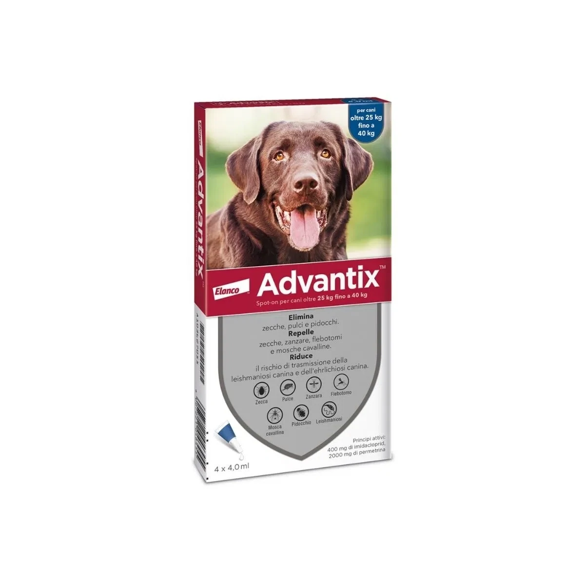 ADVANTIX SPOT ON CANE FINO A 25-40 KG 4 PIPETTE