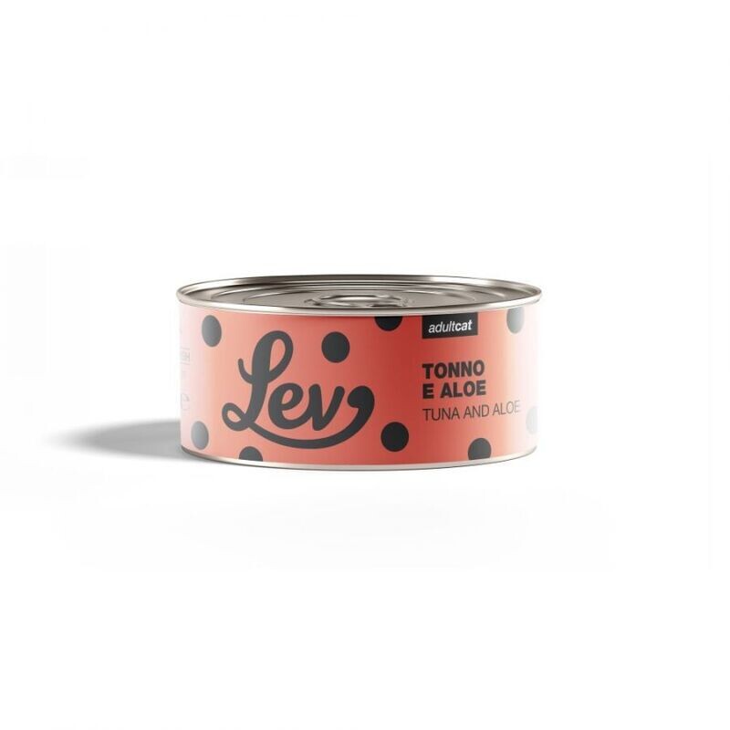 LEV CIBO UMIDO NATURALE GATTO TONNO E ALOE LATTINA 140 GR