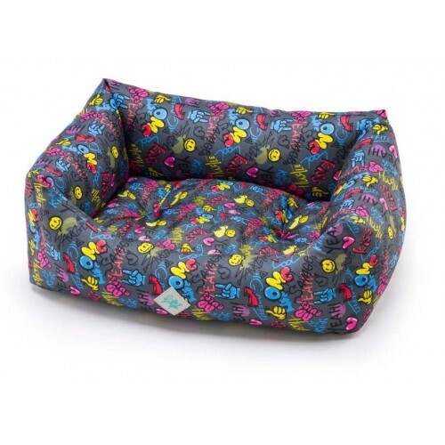 LEOPET CUCCIA RETTANGOLARE RODY OXFORD PER CANE IMBOTTITA FANTASIA STREET MULTICOLOR 45x60 CM