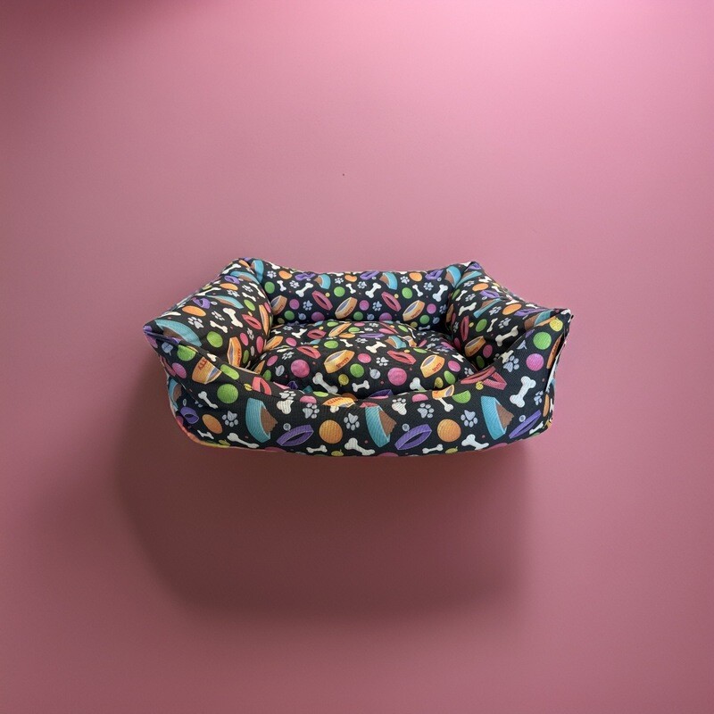 LEOPET CUCCIA RETTANGOLARE RODY OXFORD PER CANE IMBOTTITA FANTASIA MIX BOWLS 60X70 CM