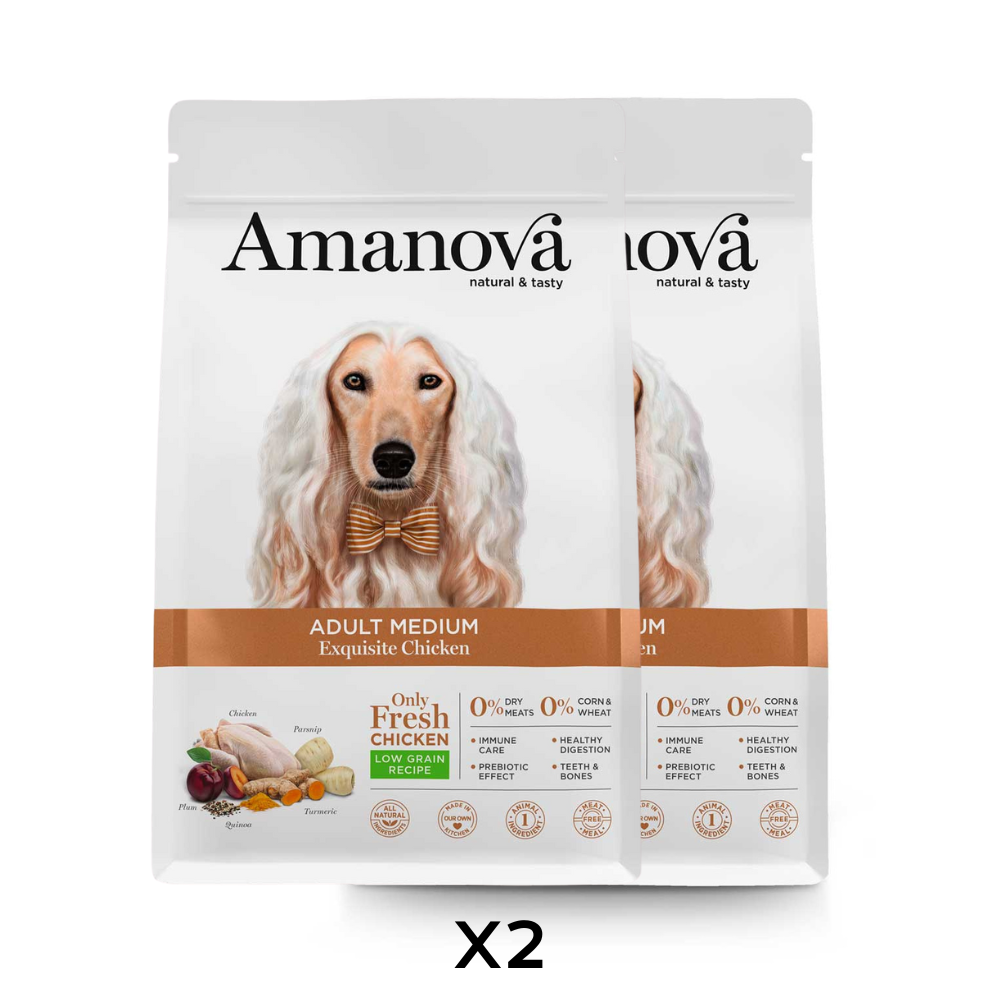 2 X AMANOVA CANE ALL BREED EXQUISITE POLLO 12 KG