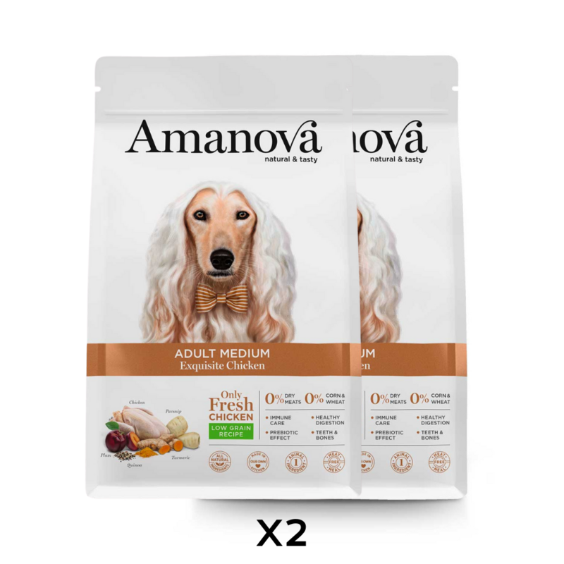 2 X AMANOVA CANE ALL BREED EXQUISITE POLLO 12 KG