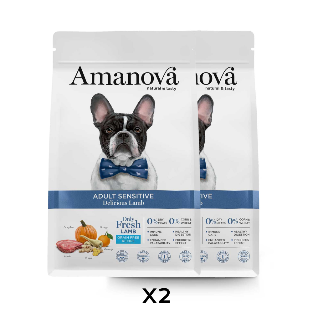 2 X AMANOVA CANE ALL BREED SENSITIVE AGNELLO 10 KG