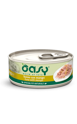 OASY CIBO UMIDO NATURALE GATTO ADULTO TONNO CON MANGO 70 GR