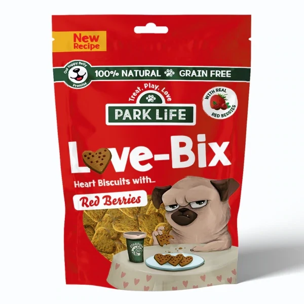 PARK LIFE DOG BISCOTTI LOVE BIX SNACK PER CANE FRUTTI ROSSI 100 GR