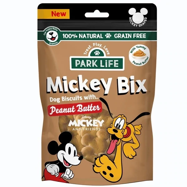PARK LIFE DOG BISCOTTI MICKEY BIX SNACK PER CANE BISCOTTI AL GUSTO BURRO DI ARACHIDI 100 GR