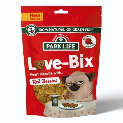 PARK LIFE DOG BISCOTTI LOVE BIX SNACK PER CANE FRUTTI ROSSI 100 GR