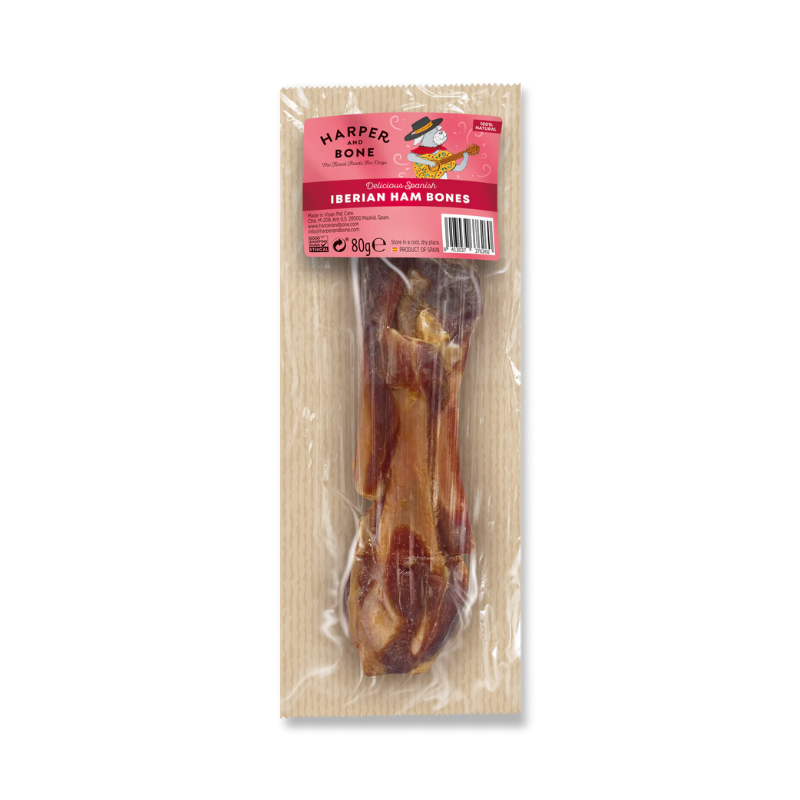 HARPER &amp; BONE SNACK NATURALE CANE OSSO DI PROSCIUTTO IBERICO 80 GR