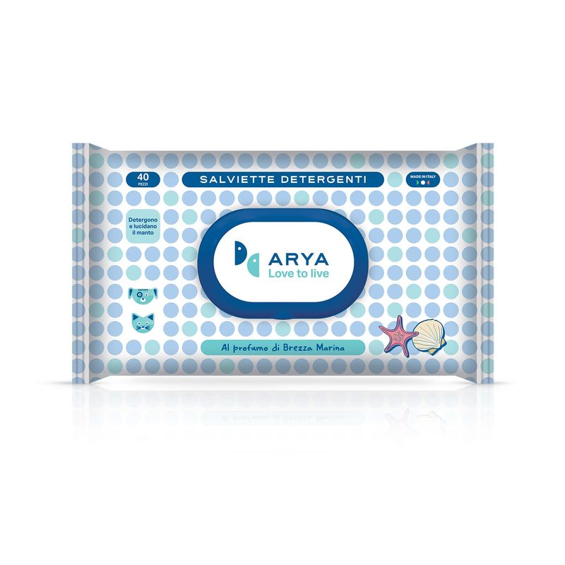 ARYA SALVIETTE DETERGENTI CANE E GATTO BREZZA MARINA 40 PZ