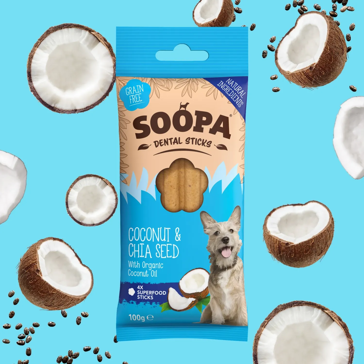 SOOPA DENTAL STICKS PER CANE NATURALI GUSTO COCCO 4 PZ