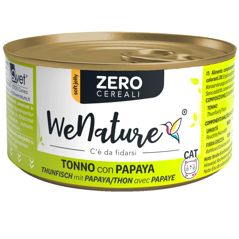 WENATURE CIBO UMIDO GATTO TONNO CON PAPAYA ZERO CEREALI 85 GR