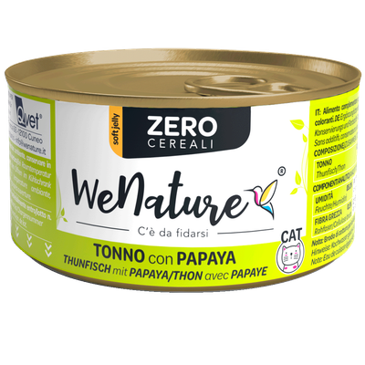 WENATURE CIBO UMIDO GATTO TONNO CON PAPAYA ZERO CEREALI 85 GR