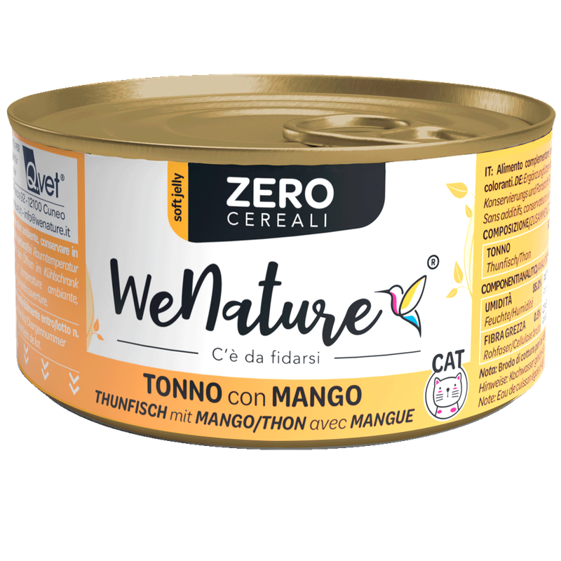 WENATURE CIBO UMIDO GATTO TONNO CON MANGO ZERO CEREALI 85 GR
