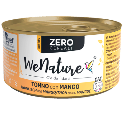 WENATURE CIBO UMIDO GATTO TONNO CON MANGO ZERO CEREALI 85 GR
