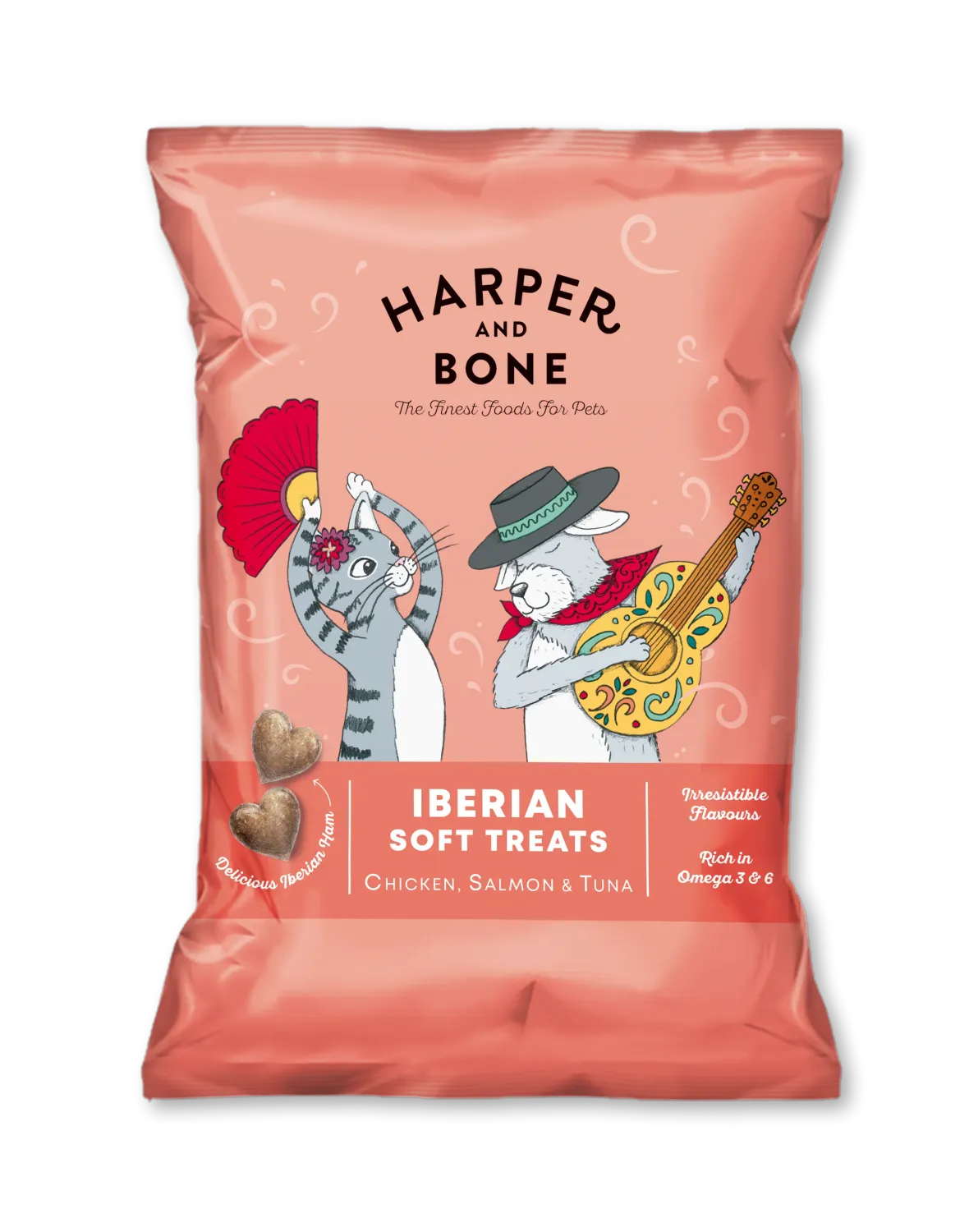 HARPER &amp; BONE SNACK CANE E GATTO POLLO, SALMONE E TONNO 75 GR