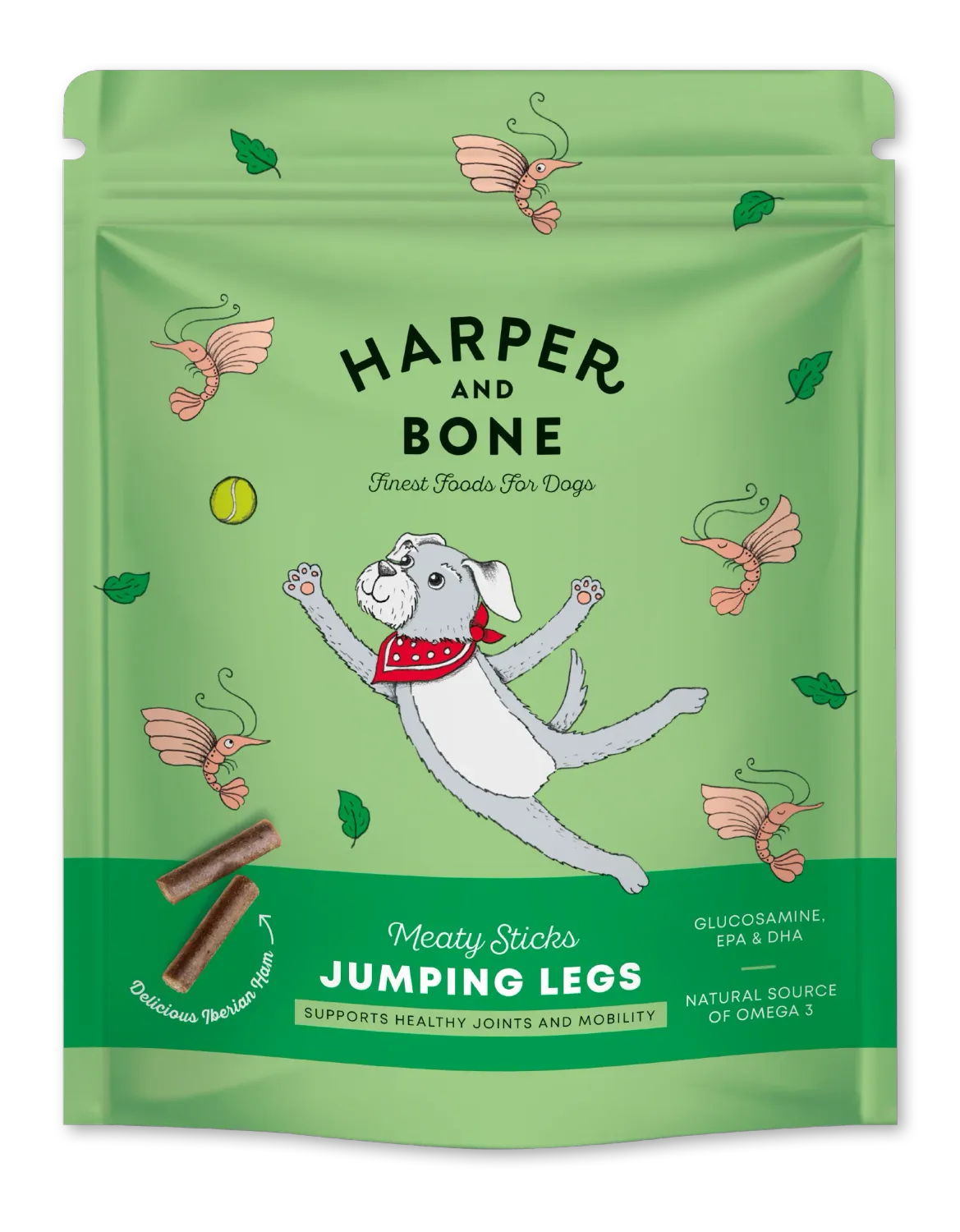 HARPER &amp; BONE SNACK CANE FUNZIONALE JUMPING LEGS 75 GR