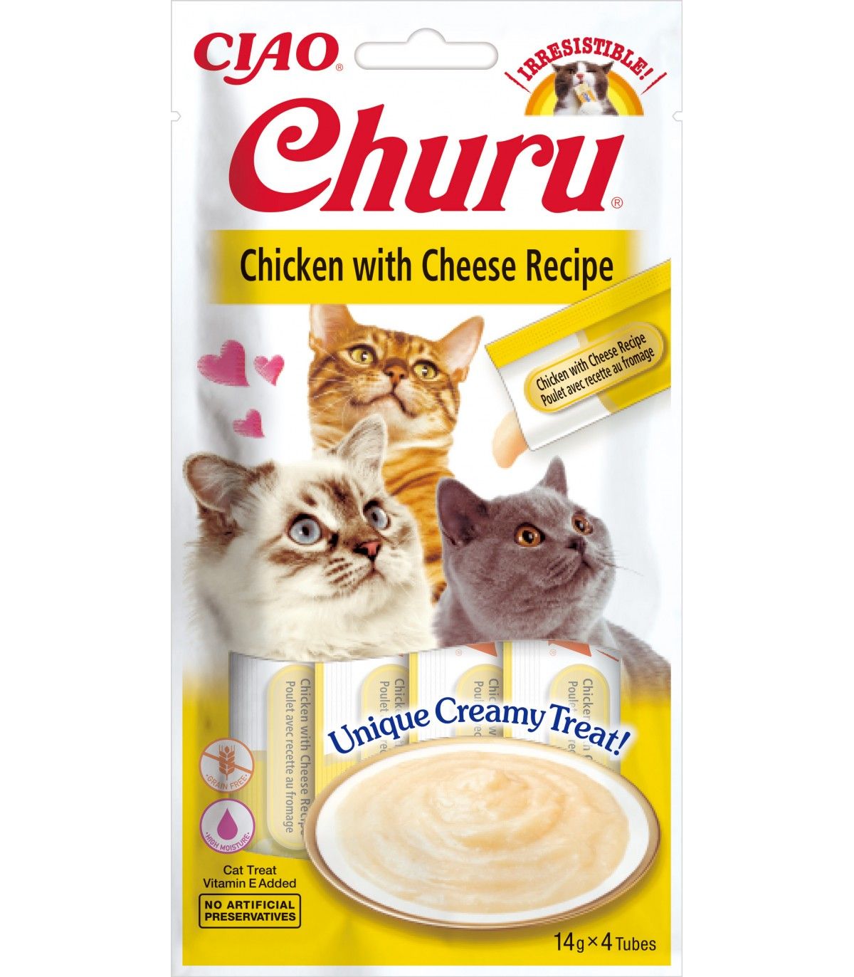 Inaba cat churu snack gatto pollo con formaggio 14x4 tubi 56 gr