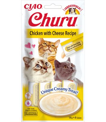 Inaba cat churu snack gatto pollo con formaggio 14x4 tubi 56 gr