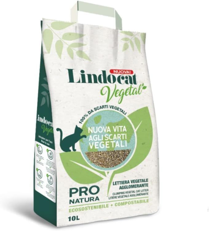 Lindocat Vegetal, Lettiera Vegetale Agglomerante Compostabile, 10 L