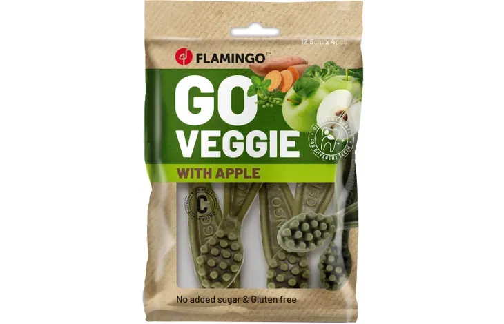 FLAMINGO SNACKS VEGGIE SPAZZOLINO CON MELA VERDE 160 GR
