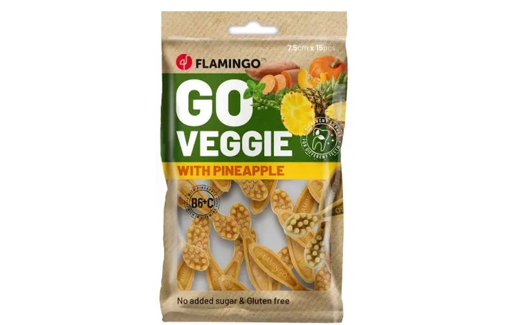 FLAMINGO SNACKS VEGGIE SPAZZOLINO CON ANANAS 120 GR