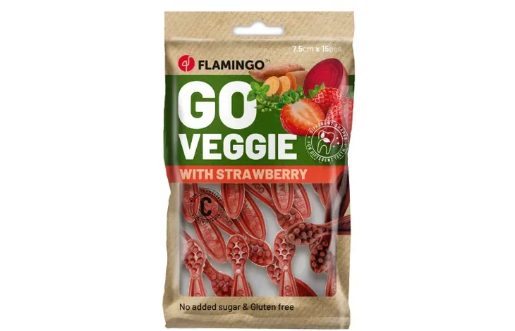 FLAMINGO SNACKS VEGGIE SPAZZOLINO CON FRAGOLA 120 GR